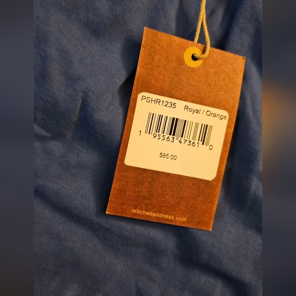 Men's Mitchell & Ness Blue/Orange New York Knicks Hardwood Classic shorts - Picture 5 of 6